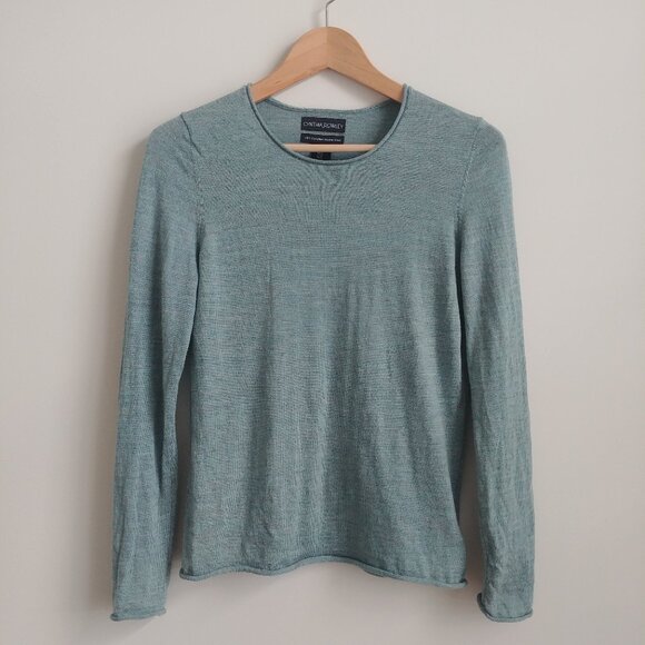 Cynthia Rowley 100% merino wool Medium lightweight seafoam blue green sweater - Picture 1 of 15